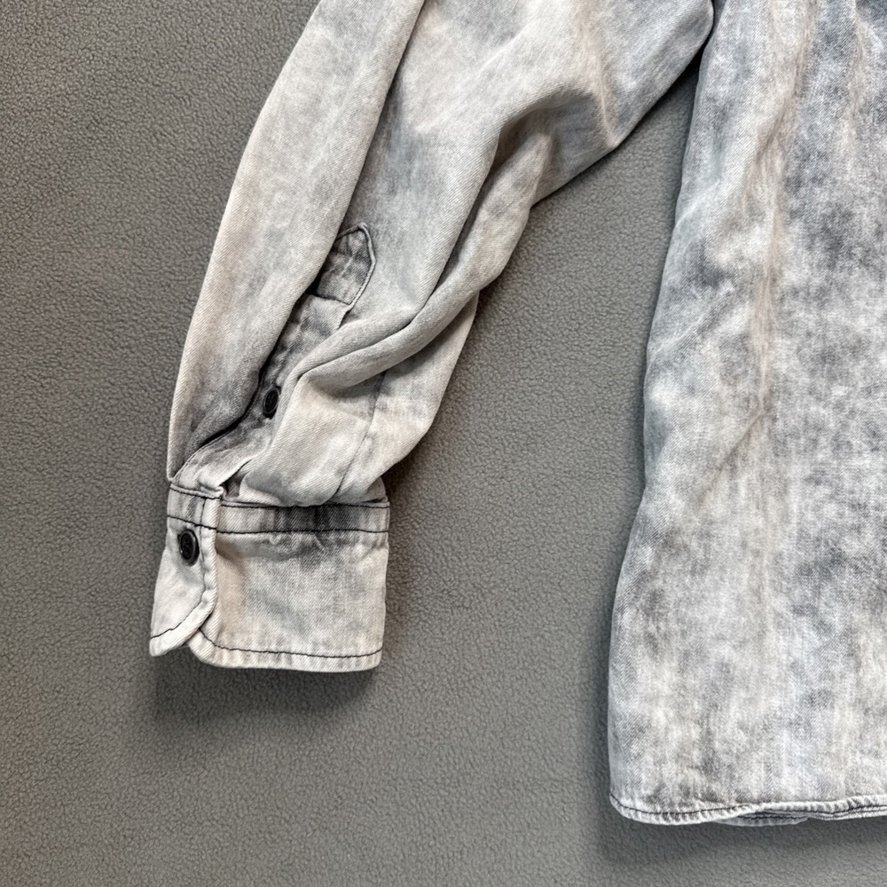 Isabel Marant Étoile Idety Ruffle Denim Cotton Long Sleeve Shirt Gray Women's 38 - Picture 5 of 14